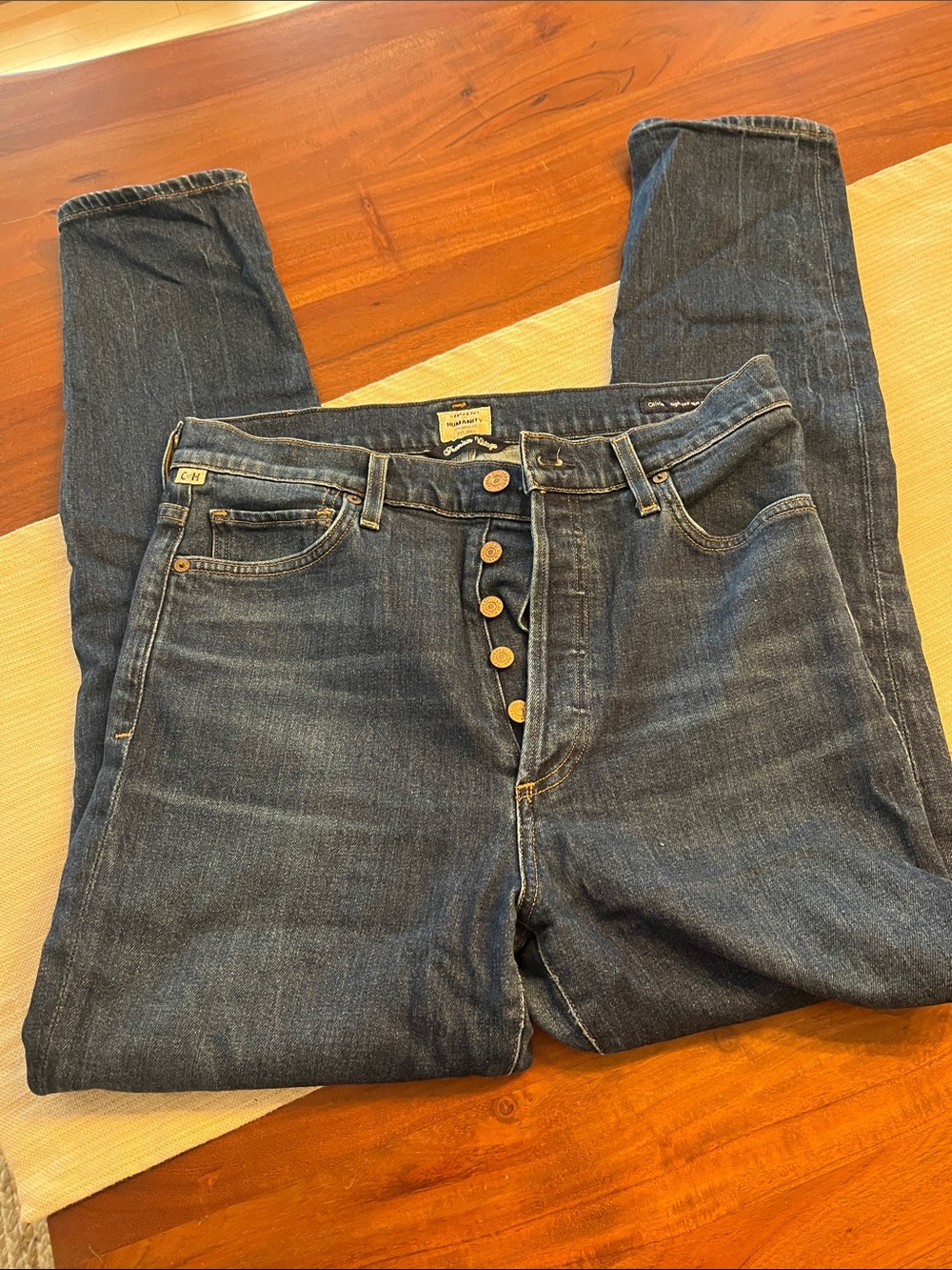 Citizens Of Humanity Slim Straight Jeans - Dark Blue Denim